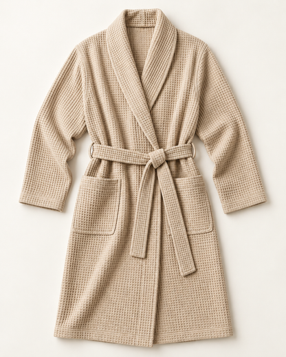 Women’s Sand Cotton Waffle Wrap Robe