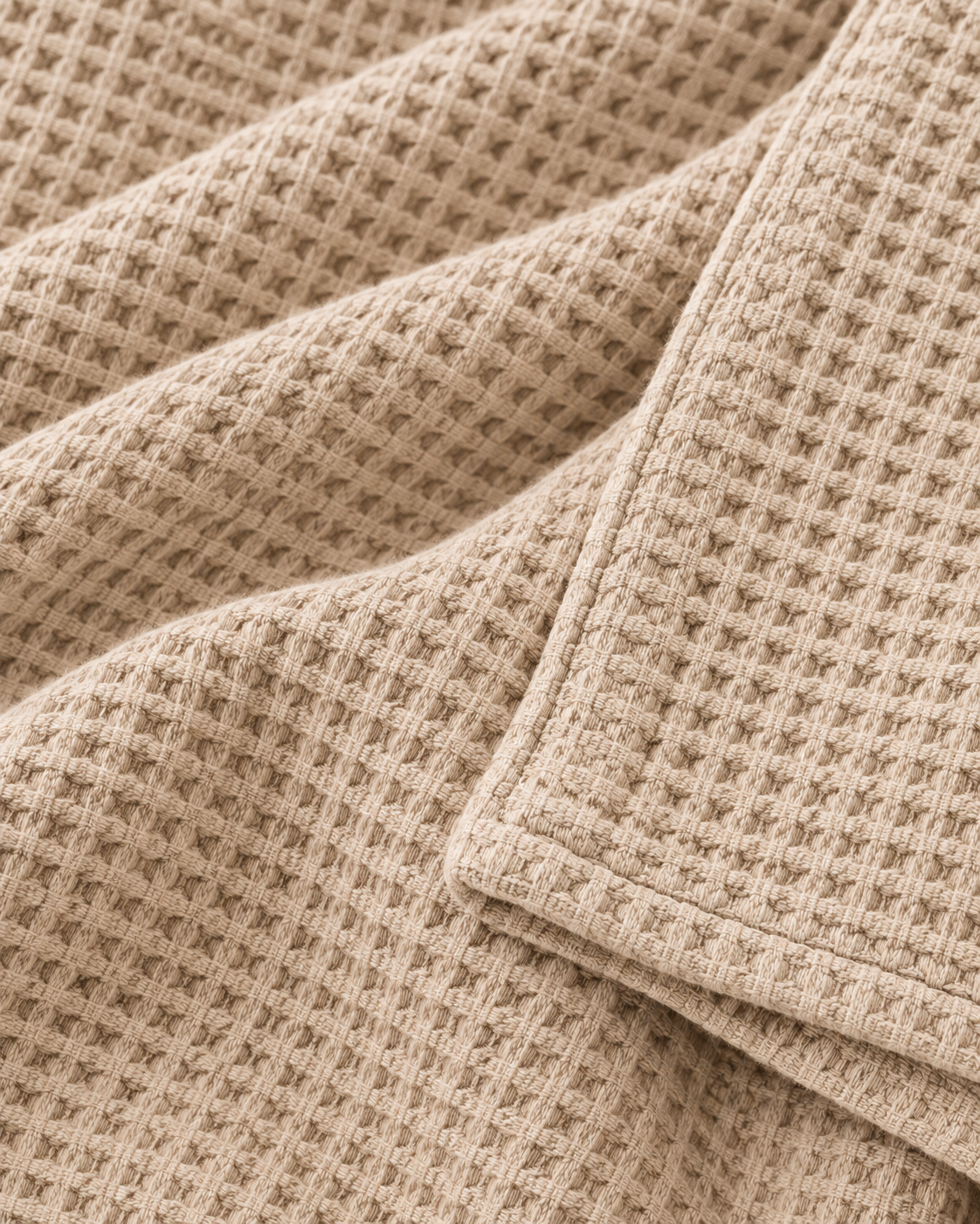 Women’s Sand Cotton Waffle Wrap Robe