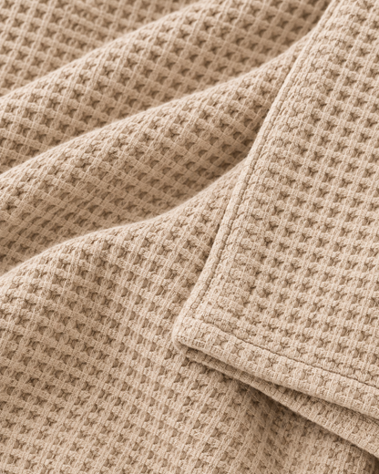 Women’s Sand Cotton Waffle Wrap Robe