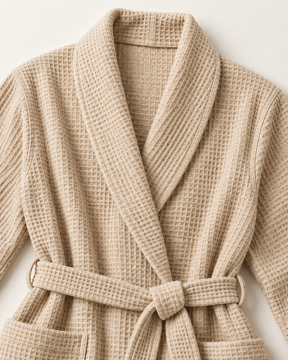 Women’s Sand Cotton Waffle Wrap Robe